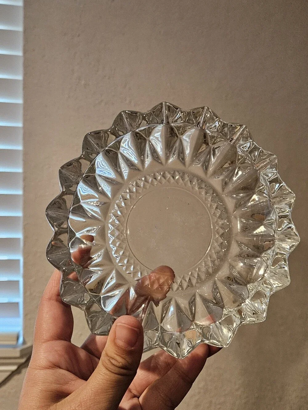 MCM Pressed Glass Ashtray